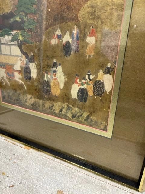 "Portugese Visitors" 9635 Gold Framed Japanese Artwork - Thumbnail 2