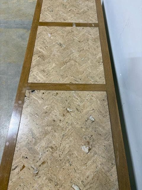 Rectangular Coffee Table With Travertine Inlay Top - Thumbnail 3