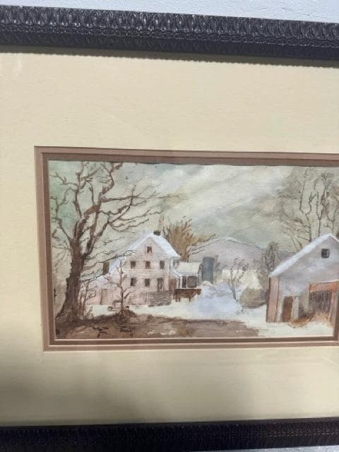 Original Brown And Cream Farm Scene Framed Wall Art - Thumbnail 2