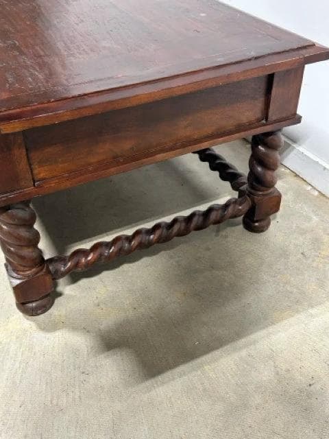 Barley Twist Distressed Wood Coffee Table With 6 Drawers - Thumbnail 4