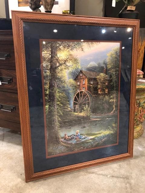 Framed Picnic Scene by Jesse Barnes - Thumbnail 3