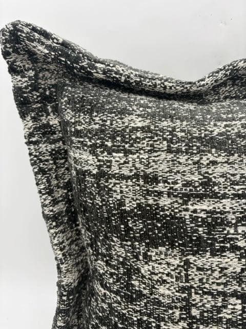 Black And White Textured Pillow With Border - Thumbnail 2