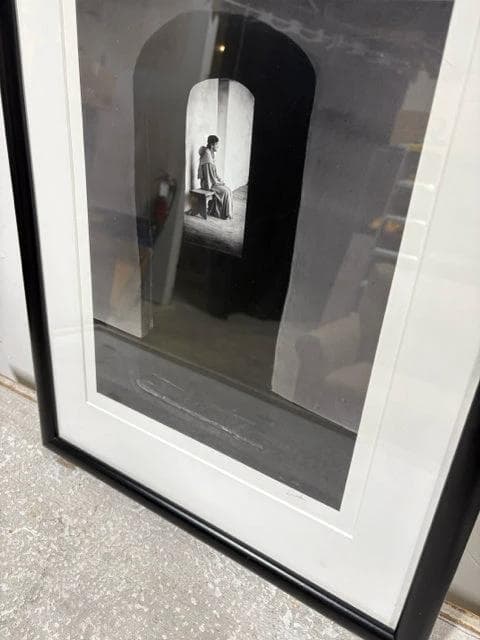 Black And White Framed Monk Photograph By Duke Caldwell - Thumbnail 2