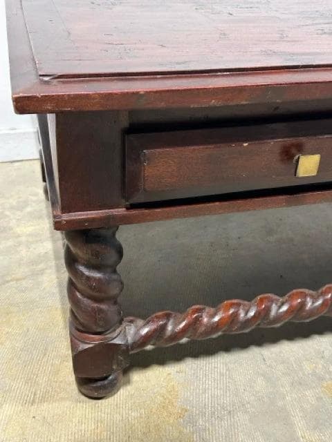 Barley Twist Distressed Wood Coffee Table With 6 Drawers - Thumbnail 3
