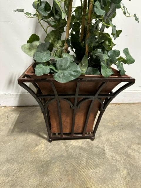 Faux Ivy in Metal Planter - Thumbnail 2