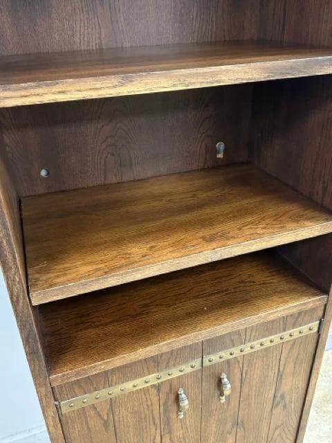 Wooden Bookcase With 3 Shelves And Lower Cabinet - Thumbnail 3