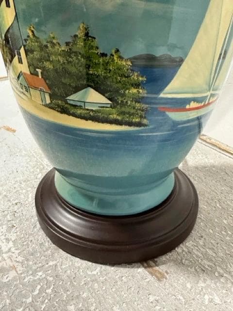 Coastal Lighthouse Table Lamp With Beige Shade - Thumbnail 3