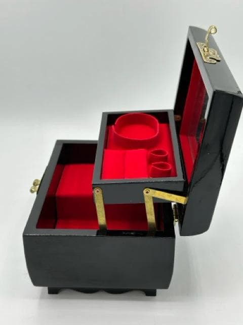 Vintage Chinese Musical Jewelry Box With Abalone Inlay - Thumbnail 6