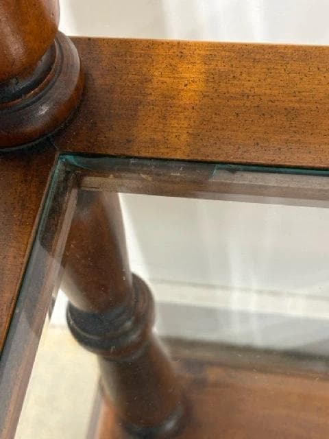 Wooden Bookshelf with 5 Glass Shelves - Thumbnail 2