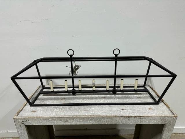 7 Light Black Metal Candelabra Light Fixture AS IS