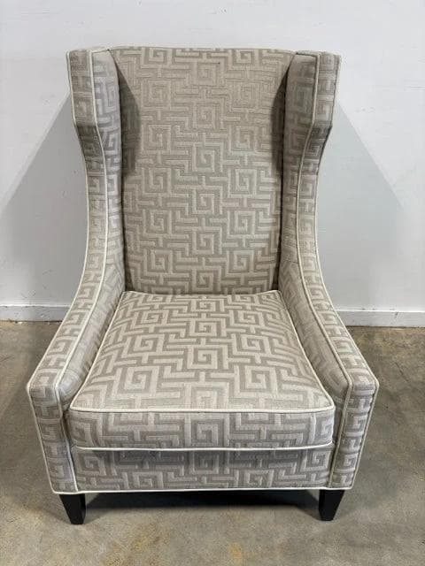 CBS Lee Jofa Greek Key Wingback Chair