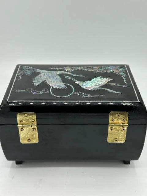 Vintage Chinese Musical Jewelry Box With Abalone Inlay - Thumbnail 2