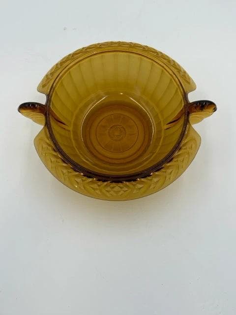 Vintage Amber Pressed Float Vase - Thumbnail 2