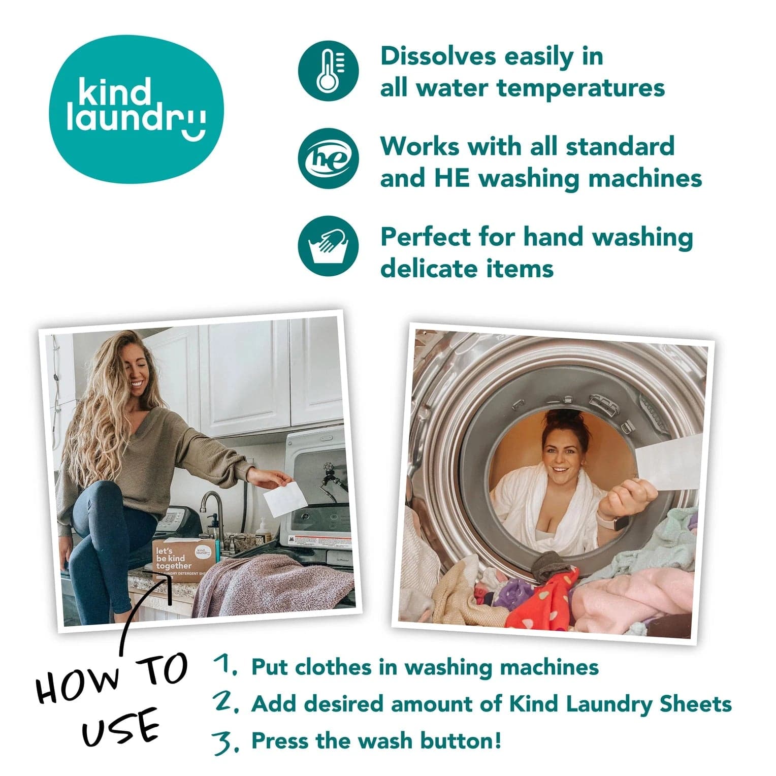 *NEW* Kind Laundry Detergent Sheets Travel Pack - Fragrance Free 6 Load - Thumbnail 5
