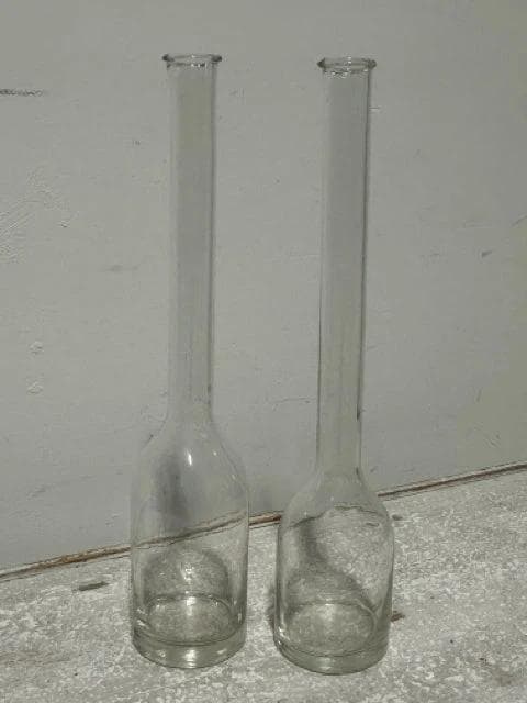 Set of 2 Tall Clear Vases