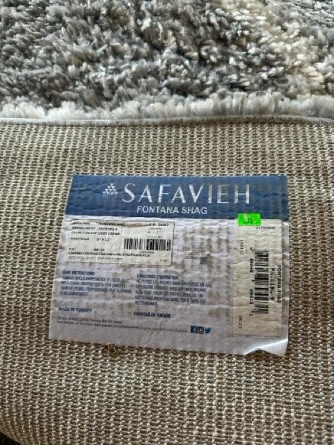 9 X 12 Safavieh Grey And Cream Fontana Shag Area Rug - Thumbnail 3
