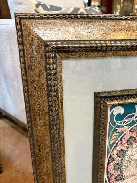 A Mucha "F.Champenois 1898 Print" Framed Wall Art Nouveau Paris - Thumbnail 2