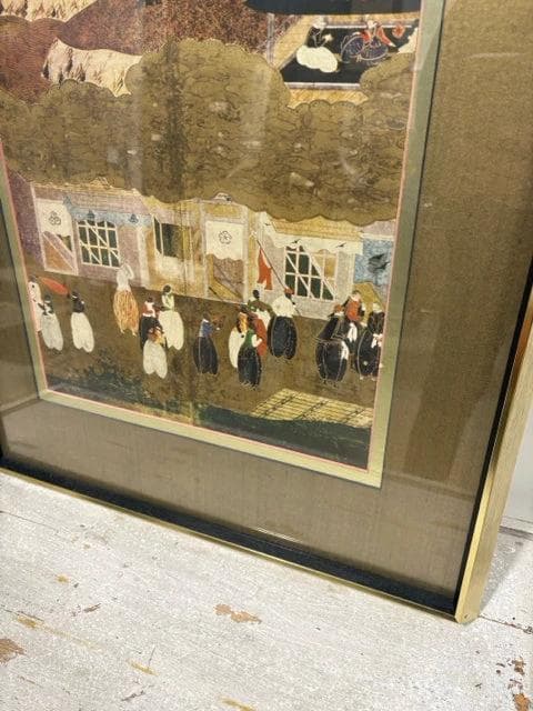 "Portugese Visitors" 9635-A Gold Framed Japanese Artwork - Thumbnail 2