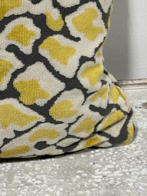 Velvet Gold & Grey Leopard Down Filled  Pillow - Thumbnail 2