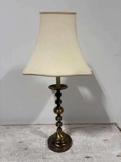 Stiffel Brass Table Lamp with Cream Shade