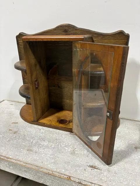 Wooden Wall Shelf with Doors - Thumbnail 2