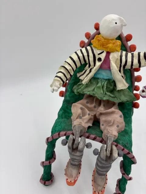 "Jonah with Fish" Sculpture by Judie Bomberger - Thumbnail 2