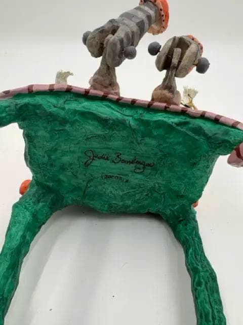 "Jonah with Fish" Sculpture by Judie Bomberger - Thumbnail 3