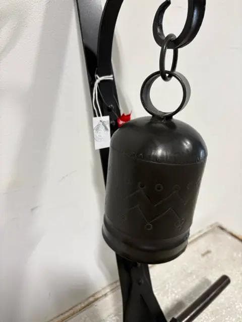 Arhaus Black Metal Dinner Bell With Mallet - Thumbnail 2
