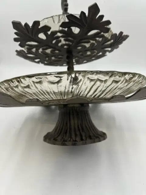 2 Tier Glass and Iron Serving Stand - Thumbnail 4