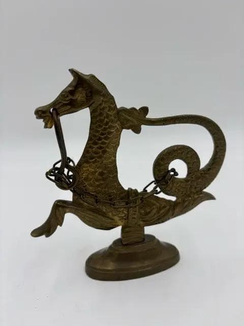 Vintage Italian Venetian Brass Sea Horse Gondola Oar Lock