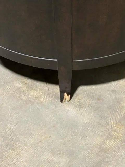 A.R.T. Charcoal Barrel Back Chair With Fretwork (Damage To Back Leg/SOLD AS-IS) - Thumbnail 5