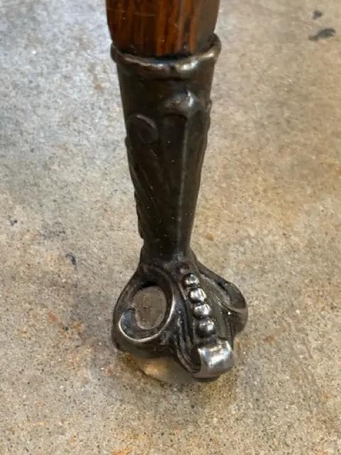Antique Wooden Chair With Claw Feet - Thumbnail 4