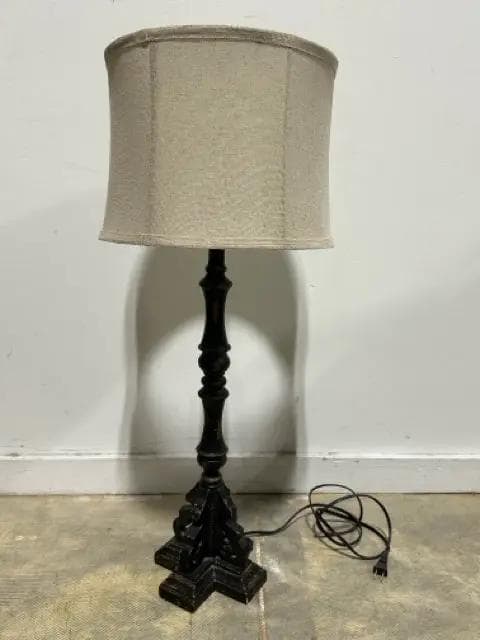 Distressed Black Buffet Table Lamp