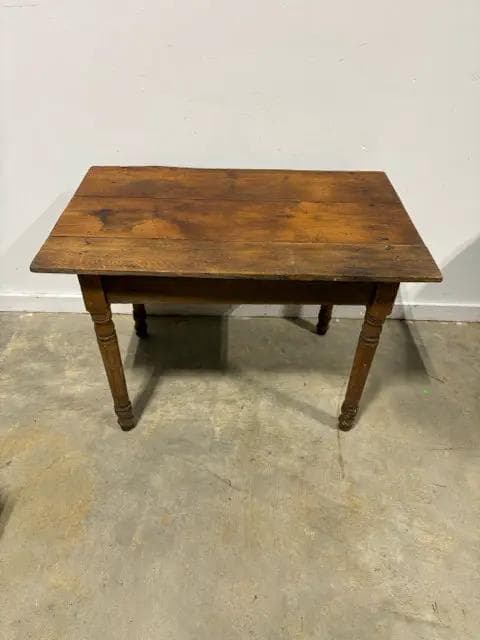 Antique Wooden Accent Table with Spindle Carved Legs - Thumbnail 2