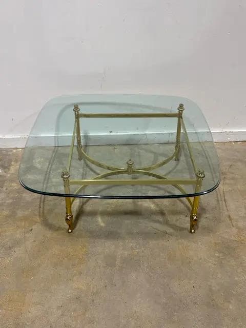 Glass Top Gold Base Coffee Table - Thumbnail 2