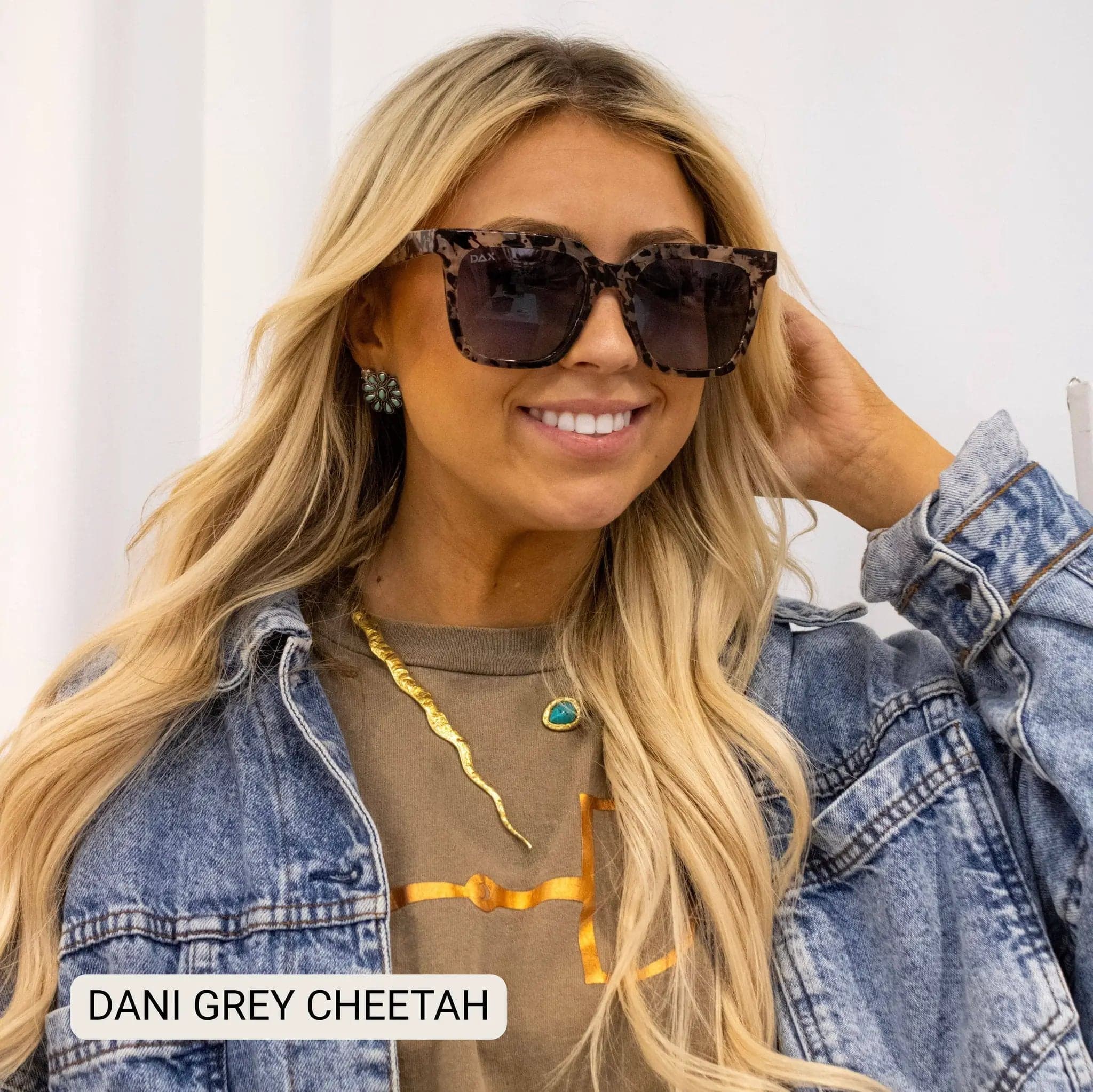 Dani- Women’s Square Sunglasses – Oversized - Brown Cheetah - Thumbnail 6