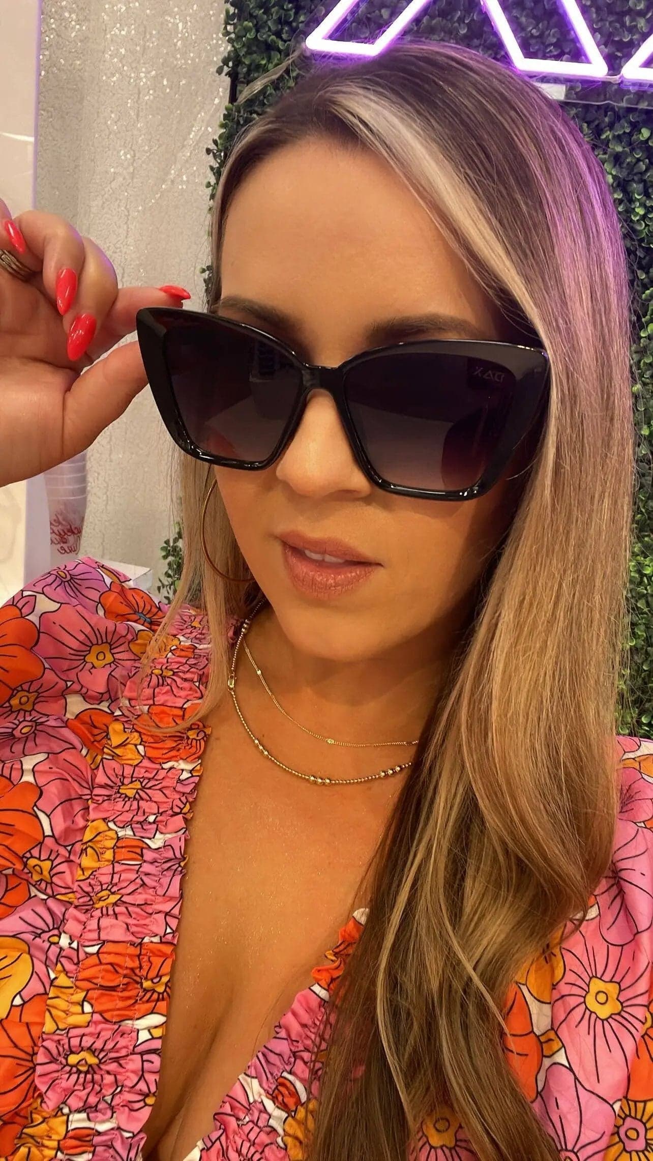 Callie - Medium Cat Eye Sunglasses - Cheetah - Thumbnail 6