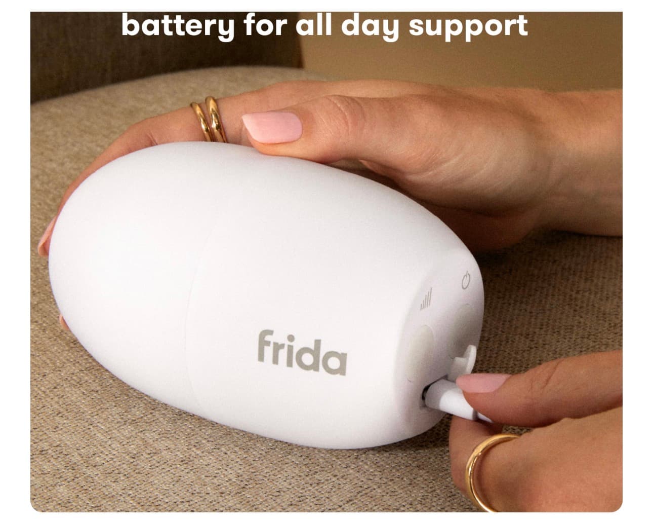 Frida Baby Hands-Free Stroller Rocker with 5 Vibration Levels, Universal Stroller Accessories, Rechargeable Portable Vibration for Cribs & Strollers, Water-Resistant Baby Soother - Thumbnail 6