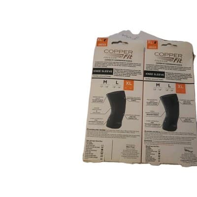 LOT OF 2-Copper Fit Original Freedom Compression Infused Knee Sleeve XL Unisex - Thumbnail 2