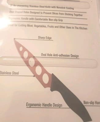 2X - Bridgeland Copper Knife 4- 9" No-Sharpening Stainless Steel Kitchen K24 - Thumbnail 2
