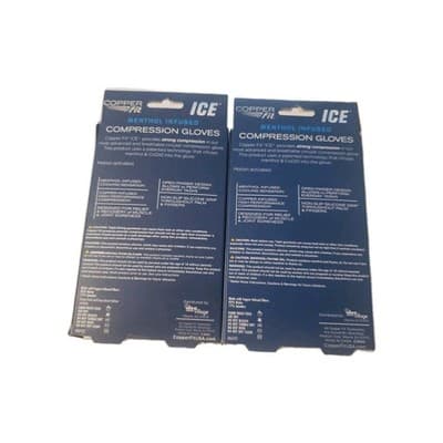 2-Copper Fit Ice Compression Gloves Infused with Menthol and CoQ10 Unisex LG/XLG - Thumbnail 3