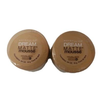 2 PCS. Maybelline Natur Beige Medium 2.5 Dream Matte Mouse Foundation Free SHIP