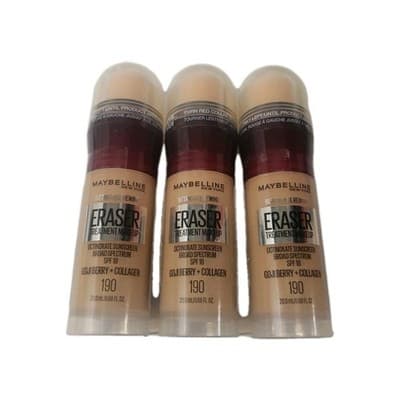 3-Maybelline Instant Age Rewind Eraser Foundation 190 Jojo Berry in Collagen.