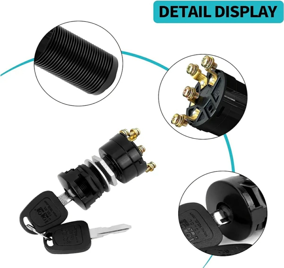 10L0L Upgraded Ignition Key Switch for Club Car DS, Limo, Turf Carryall 1 &... - Thumbnail 3