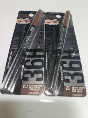 Maybelline New York Tattoo Studio 2 257 Medium Brown Smudge Resistant Sweat...