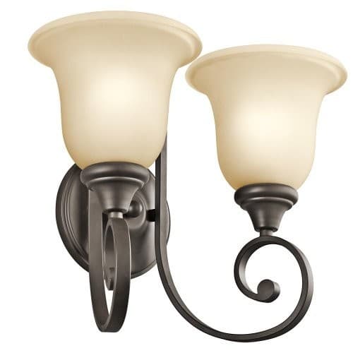 Kichler Lighting 43171OZ Monroe 2-Light Wall Sconce, Olde Bronze Finish