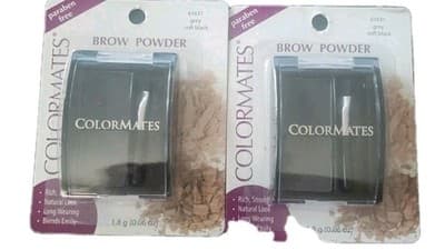 2-Colormates Eyebrow Powder, Grey/Soft Black 61631, 0.06 oz