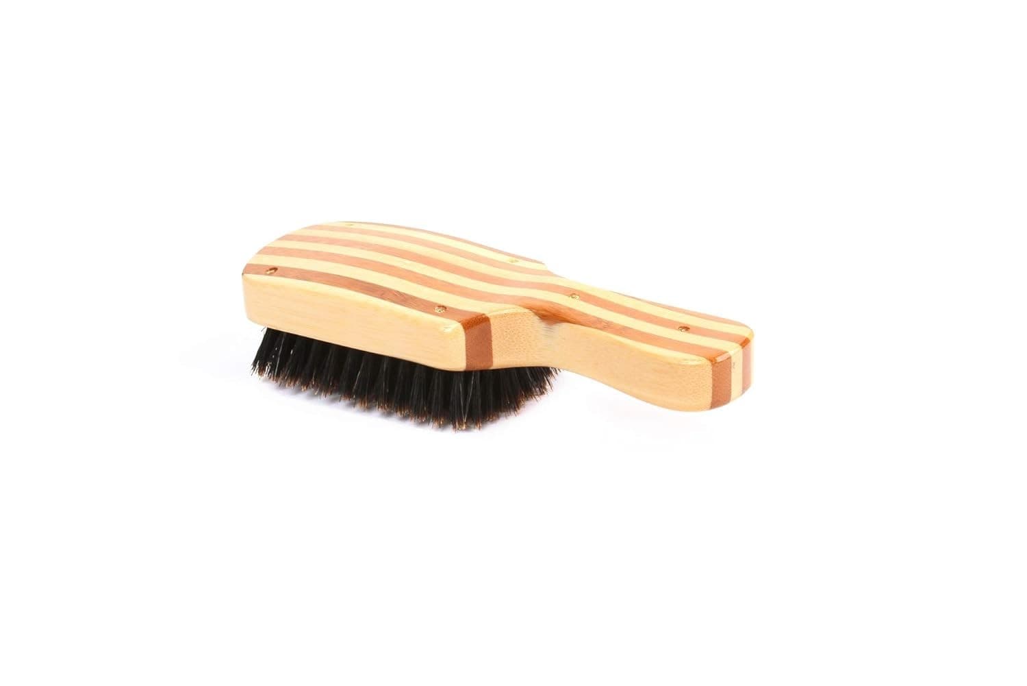 Bass Brushes Men's Club Style 100% Wild Boar Bristles Light Wood Handle 1ct - Thumbnail 5