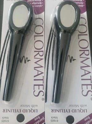 2X COLORMATES Liquid Eyeliner w/ Mirror *#61605 BLACK* SEALED