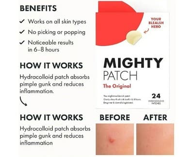 Hero Cosmetics Mighty Patch Original Acne Patches - 24ct EXP 8 /16/2027 - Thumbnail 3